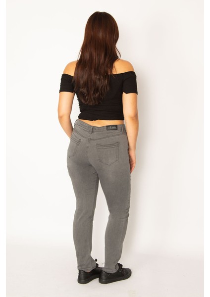 Kadın Gri 5 Cepli Skınny Kot Pantolon 65N34149 modelleri