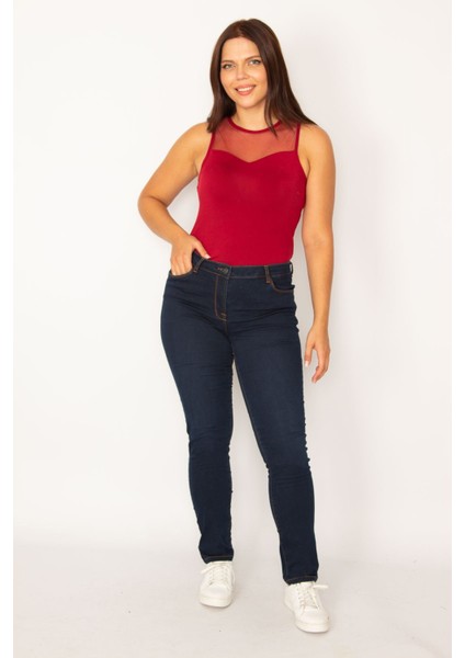 Kadın Lacivert 5 Cepli Skınny Kot Pantolon 65N34217