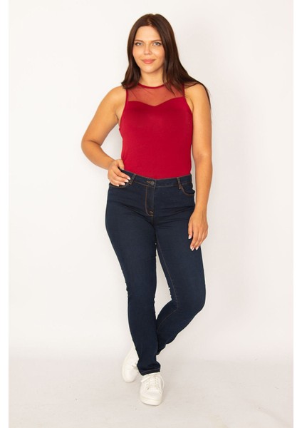 Kadın Lacivert 5 Cepli Skınny Kot Pantolon 65N34217 modelleri