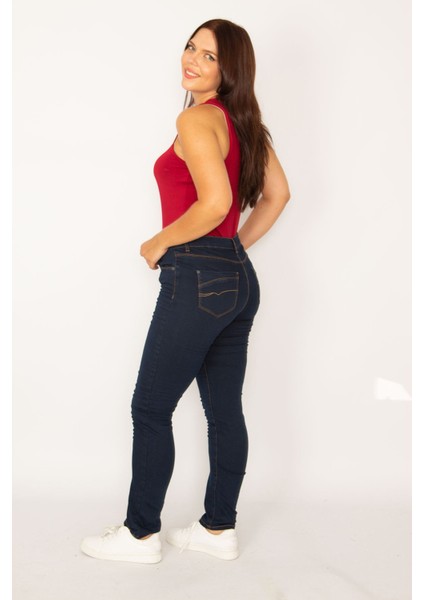 Kadın Lacivert 5 Cepli Skınny Kot Pantolon 65N34217 fırsatları
