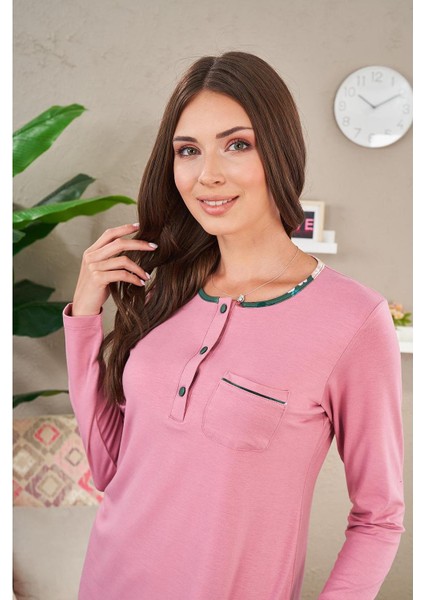 23509 Kadın Patlı Desenli Pijama Takım