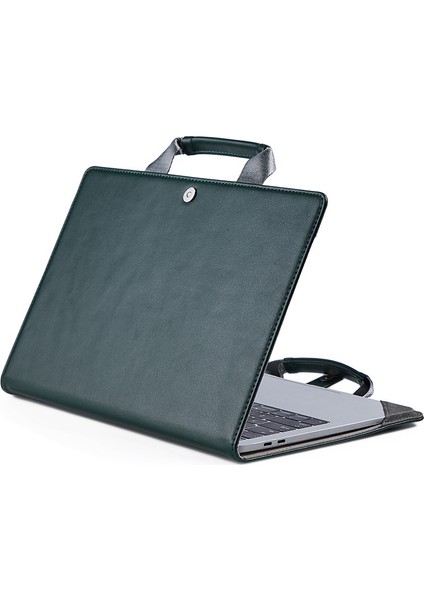 Lovehome 14 Inç Apple Notebook Deri Dizüstü Bilgisayar Çantası - Koyu Yeşil (Yurt Dışından)