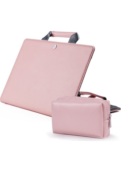 Lovehome 16 Inç Apple Notebook Deri Dizüstü Bilgisayar Çantası - Pembe (Yurt Dışından)