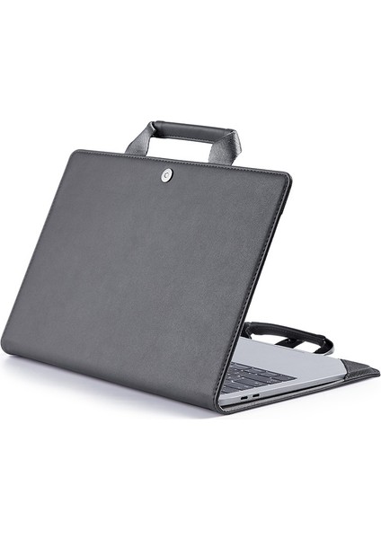 Lovehome 12 Inç Apple Notebook Deri Dizüstü Bilgisayar Çantası - Gri (Yurt Dışından)