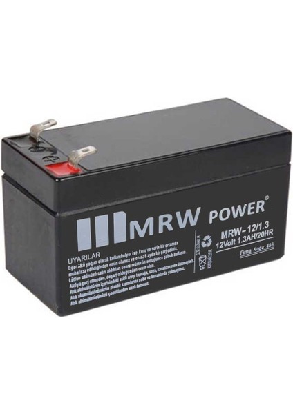 Akü 12V 1.3A (9.7x5.1x4.3cm)