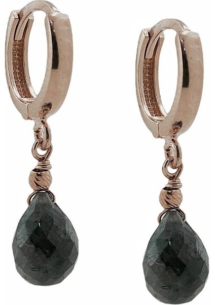 Doğal Damla Zümrüt Taşlı 925 Ayar Gümüş Küpe fiyatları