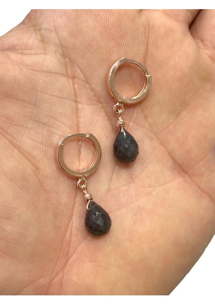 Doğal Damla Zümrüt Taşlı 925 Ayar Gümüş Küpe modelleri