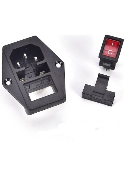 Roba 220V Erkek Power Soketi Sigorta Yuvalı ve Işıklı Açma Kapama Anahtarlı Kulaklıklı Montaj Tip