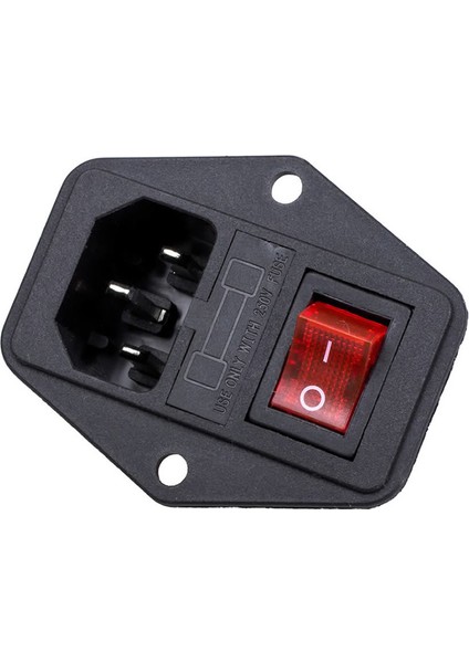 Roba 220V Erkek Power Soketi Sigorta Yuvalı ve Işıklı Açma Kapama Anahtarlı Kulaklıklı Montaj Tip