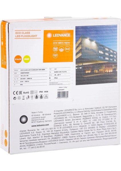 20W Ledvance LED Projektör 3000K Sarı Antrasit Kasa