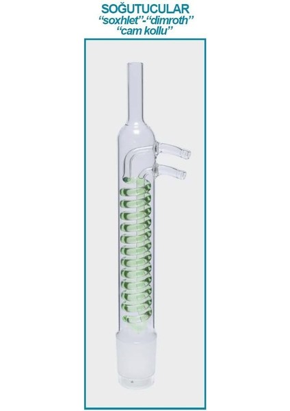 035.13.500 Soğutucu Dimroth Soxhlet Için 500 ml Erkek:ns 45/40 Cam Yan Kol 1 Adet