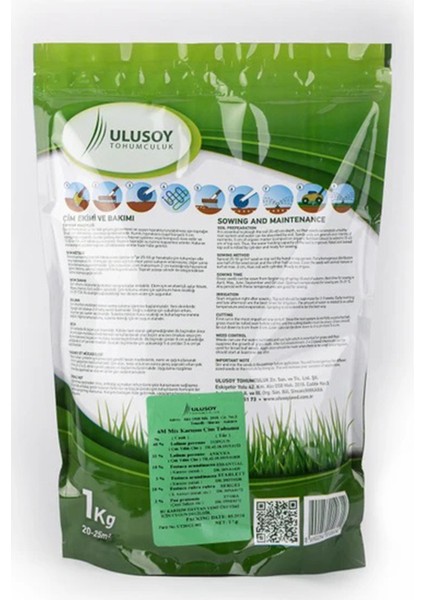 2 Adet Ulusoy 6m Mix Çim Tohumu Karışımı 1kg fiyatları