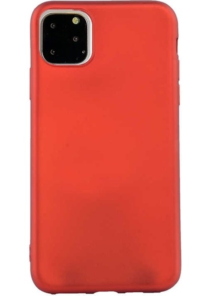 Apple iPhone 11 Pro Max Kılıf Premier Silikon Esnek Koruma+Nano Glass Kırmızı