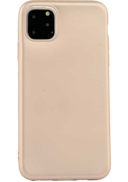 Apple iPhone 11 Pro Max Kılıf Premier Silikon Esnek Koruma+Nano Glass Gold