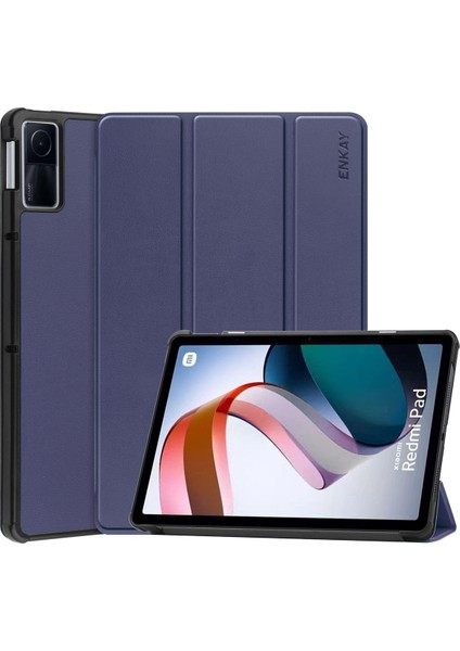 Xiaomi Redmi Pad Için Enkay Pu Deri Stand Kılıfı 10.61 Inç - Koyu Mavi (Yurt Dışından)