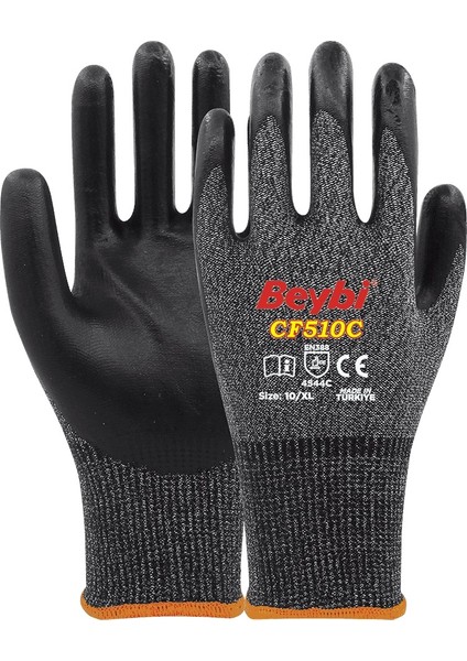 CF510C Köpük Nitril Kaplı Kesilmeye Dirençli Eldiven 12 Çift