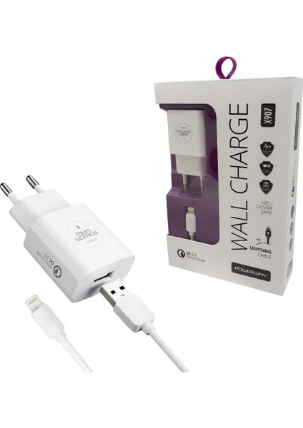 2A (Iphone) USB Kablolu Sarj Seti Powerway X907