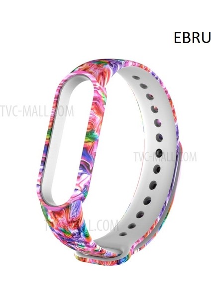 Xiaomi Mi Band 5 Mi Band 6 Mi Band 7 Desenli Silikon Kordon Kayış
