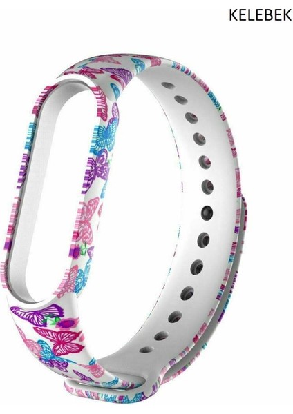 Xiaomi Mi Band 5 Mi Band 6 Mi Band 7 Desenli Silikon Kordon Kayış