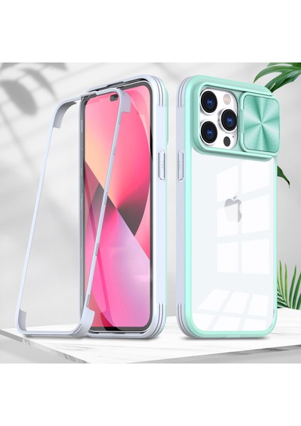 For iPhone 14 Plus Menteşe Kayma Şeffaf Cep Telefonu Kılıfları(Yurt Dışından)