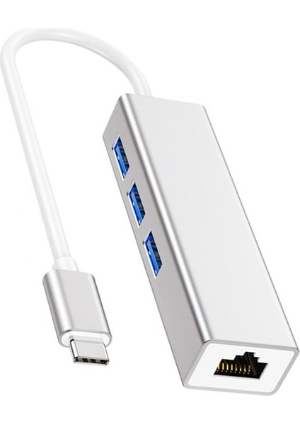 USB 3.0 1000MBPS Gigabit Ethernet RJ45 Lan Port Hub Tip C 3.1 Genişletici (Yurt Dışından)