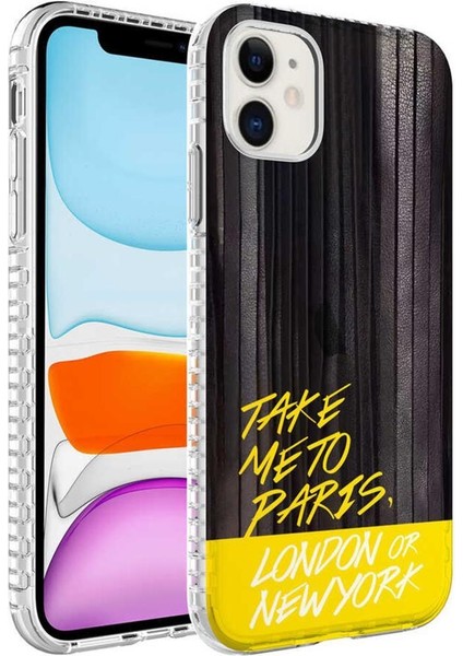 Apple iPhone 11 Kılıf Airbag Kenarlı Renkli Desenli Elegans Silikon