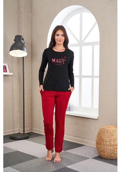 23522 Kadın Puanlı Pijama Takım