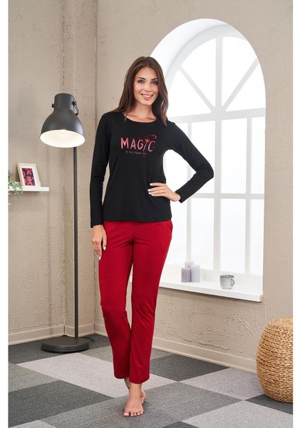 23522 Kadın Puanlı Pijama Takım modelleri