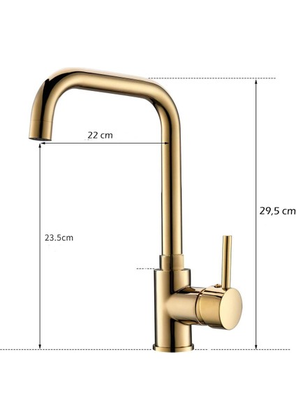 Gold Lüks Mutfak Eviye Batarya