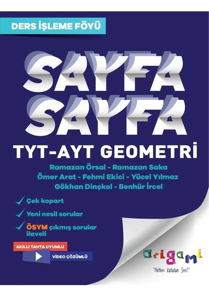 Tammat Yayıncılık TYT – AYT Geometrisayfa Sayfa Der Sişlme Föyü