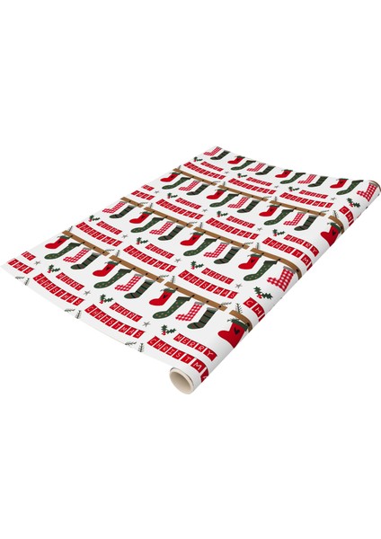 50 x 70 cm Yeni Yıl Yılbaşı Noel Temalı Hediye Paketleme Ambalaj Kağıdı (6’lı Paket)