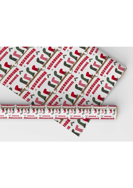 50 x 70 cm Yeni Yıl Yılbaşı Noel Temalı Hediye Paketleme Ambalaj Kağıdı (6’lı Paket) fırsatları