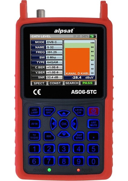 Alpsat AS06-STC Satfınder 6 Hd Slım Görüntülü Uydu Bulucu + Kamera Tester Cihazı