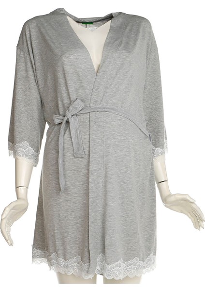 Dantelli Esnek Kumaş Sabahlık