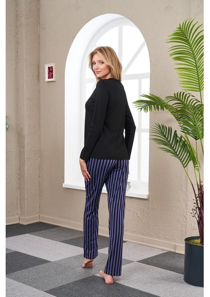 23543 Kadın Çizgili Pijama Takım fırsatları