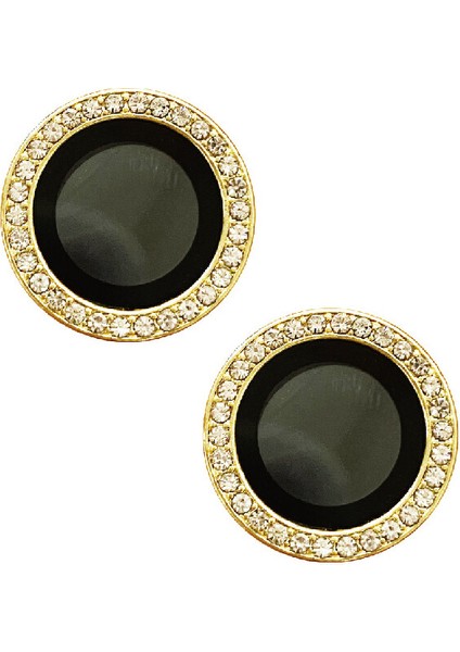 Apple iPhone 14 Için Renkli Taşlı Kamera Lens Koruyucu