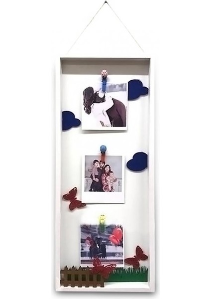 Ahşap Beyaz Uğur Böceği Mandallı Fotoğraf Çerçevesi fiyatları