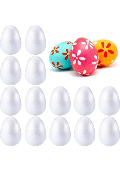 Yumurta Strafor Köpük Top - Yapay Çiçek Çekirdeği Topu - 15 Adet - 3.5x2.5 cm