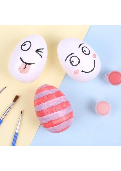 Yumurta Strafor Köpük Top - Yapay Çiçek Çekirdeği Topu - 15 Adet - 3.5x2.5 cm