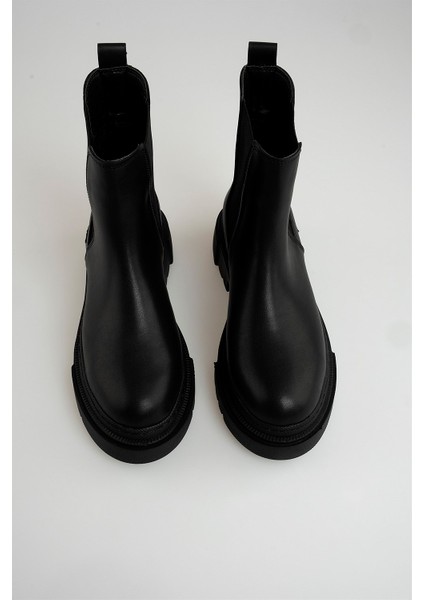 Lastik Detaylı Kalın Tabanlı Bot Siyah modelleri