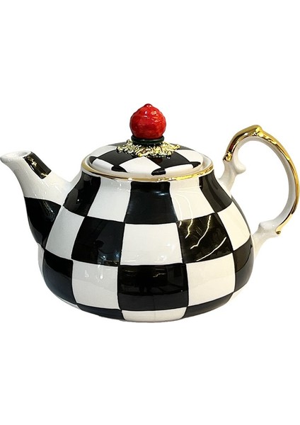 Damalı Siyah Tombul Demlik