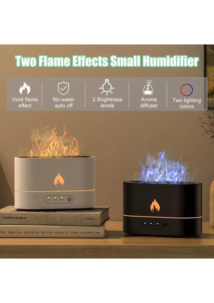 3D Alev Efekli Hava Nemlendirme Cihazı Hava Nemlendirici-Siyah fırsatları