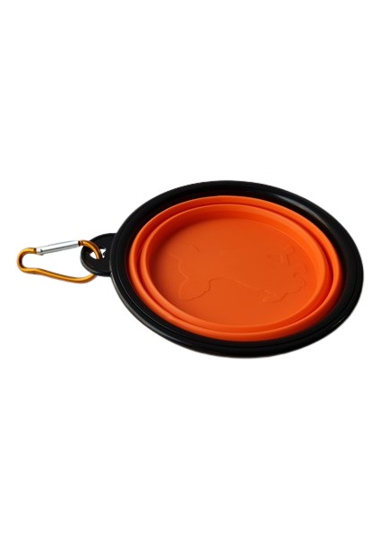 Anahtarlıklı Silikon Katlanabilir Taşınabilir Kedi Köpek Mama Su Kabı Evcil Hayvan Kabı Turuncu fiyatları