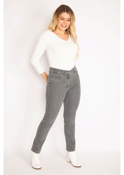 Kadın Gri 5 Cepli Kot Pantolon 65N35144 indirimleri