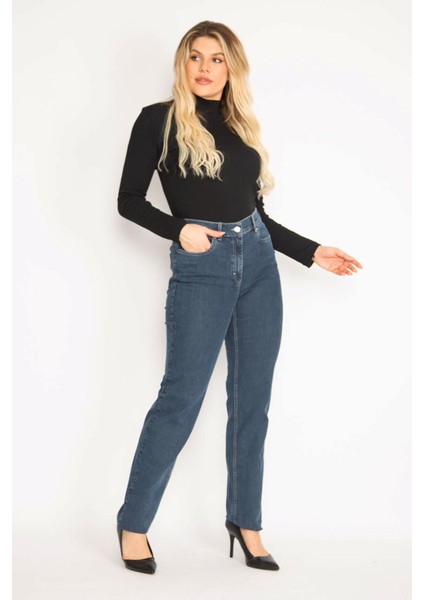 Kadın Lacivert 5 Cepli Kot Pantolon 65N35143 modelleri