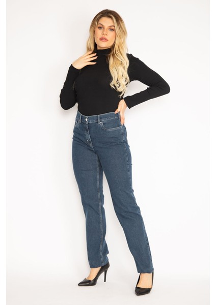 Kadın Lacivert 5 Cepli Kot Pantolon 65N35143 indirimleri