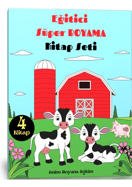Eğitici Süper Boyama Kitap Seti (4 Kitap) (Ciltli)