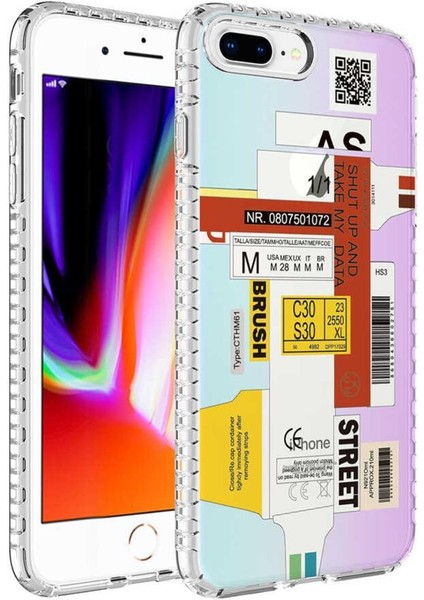 Apple iPhone 7 Plus Kılıf Airbag Kenarlı Renkli Desenli Elegans Silikon