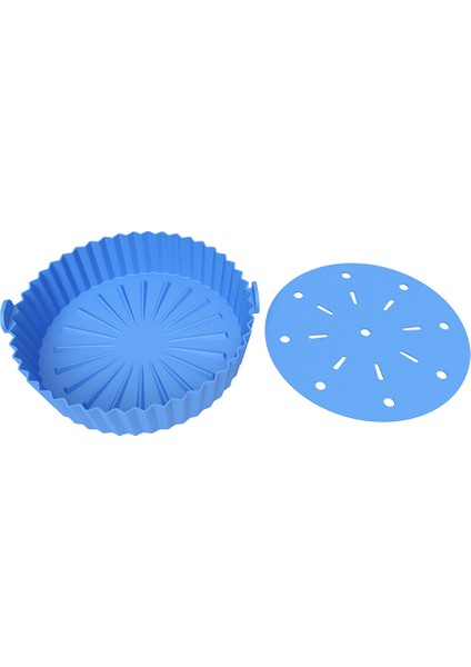 Çok Fonksiyonlu Isıya Dayanıklı Silikon Fritöz Kabı - Mavi (Yurt Dışından)