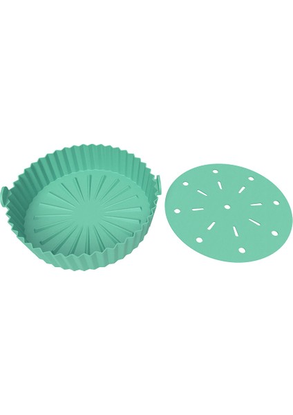 Çok Fonksiyonlu Isıya Dayanıklı Silikon Fritöz Kabı - Yeşil (Yurt Dışından)